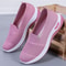 Breathable Knitted Wedge Heel Slip On Sneakers For Women 5
