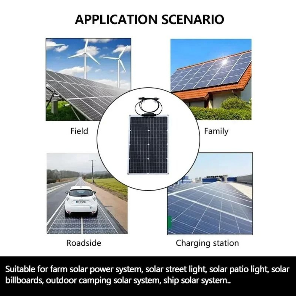 Flexible Solar Panel System With Battery Charger Controller And Inverter Kit 4
