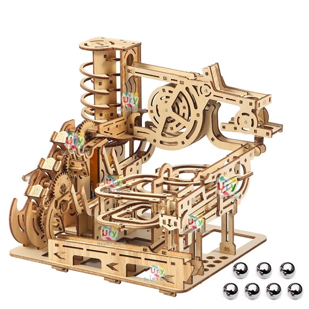 3D Wooden Catapult Marble Run Puzzle For Teens And Adults 0