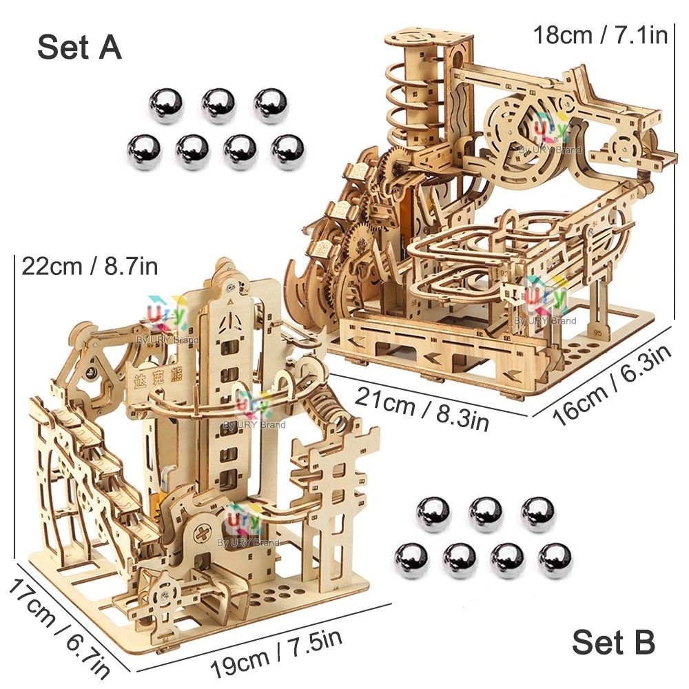 3D Wooden Catapult Marble Run Puzzle For Teens And Adults 1