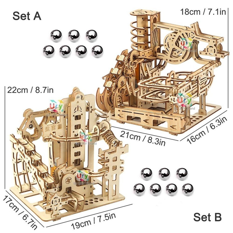 3D Wooden Catapult Marble Run Puzzle For Teens And Adults 1