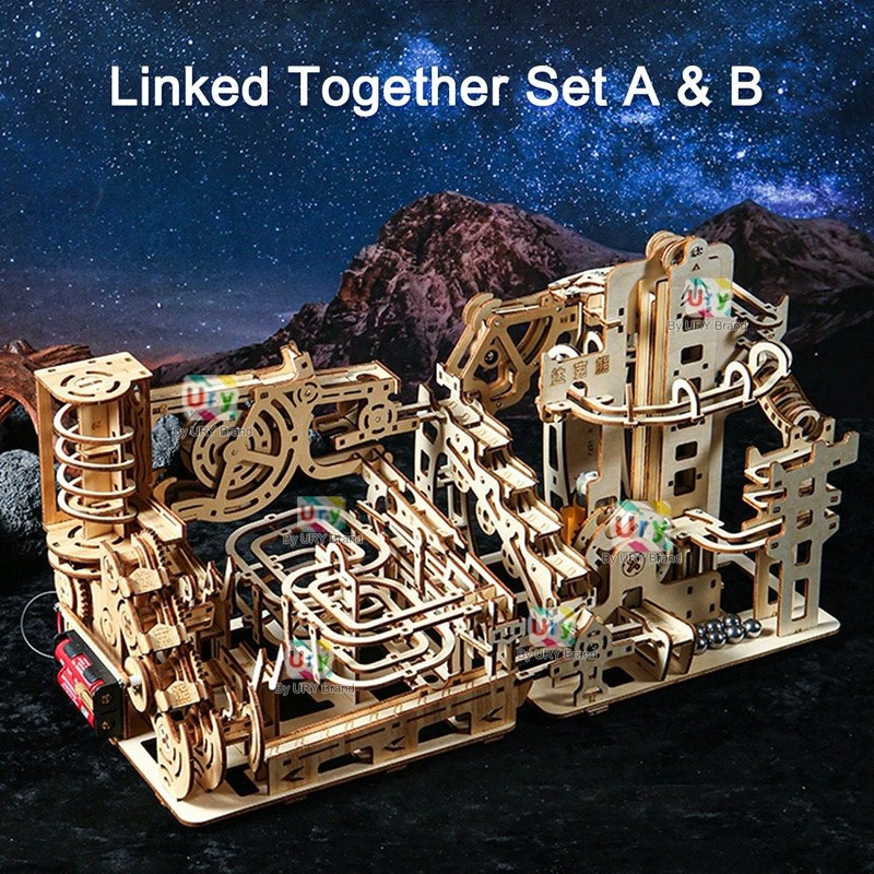 3D Wooden Catapult Marble Run Puzzle For Teens And Adults 3
