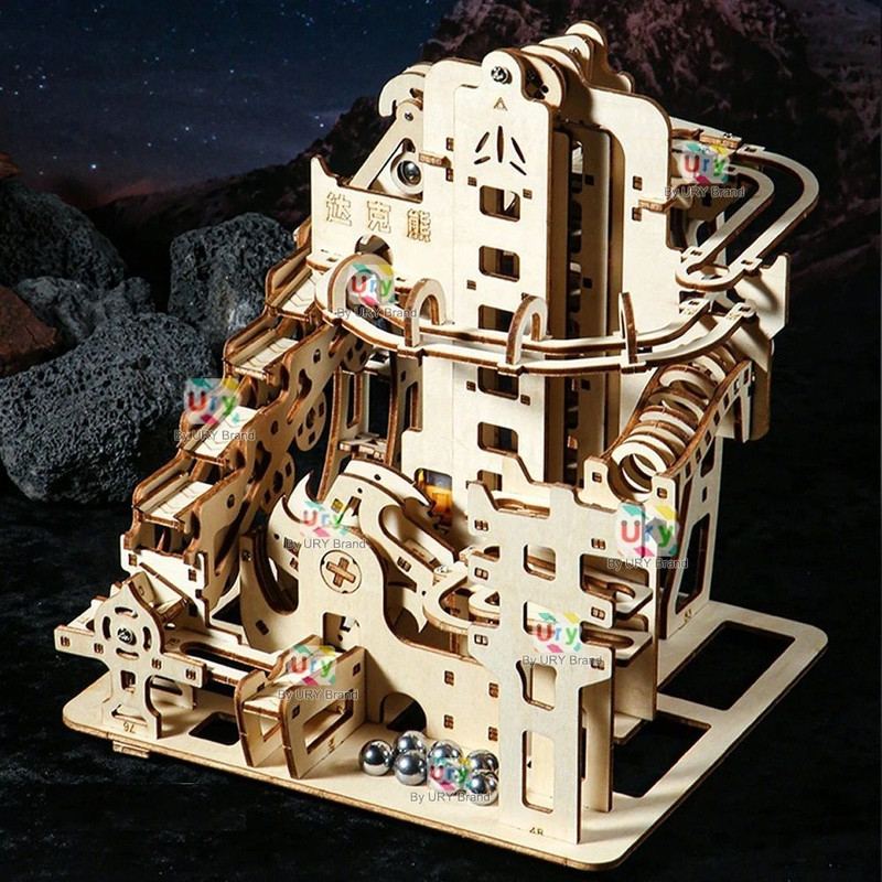 3D Wooden Catapult Marble Run Puzzle For Teens And Adults 5