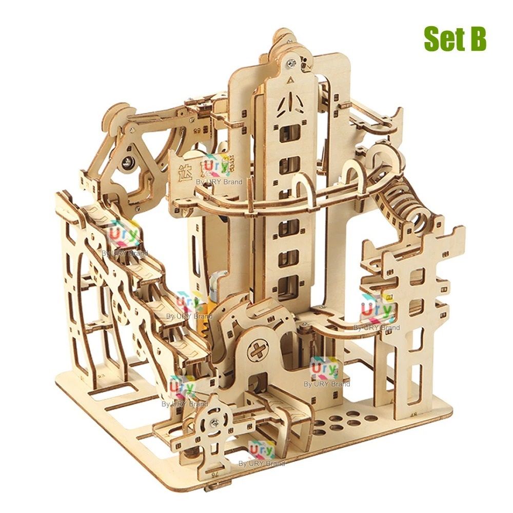 3D Wooden Catapult Marble Run Puzzle For Teens And Adults 6