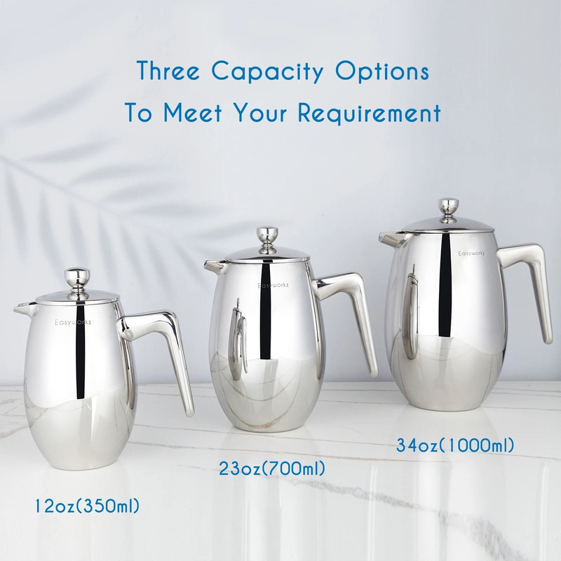 Double Wall Stainless Steel French Press Coffee Maker 4