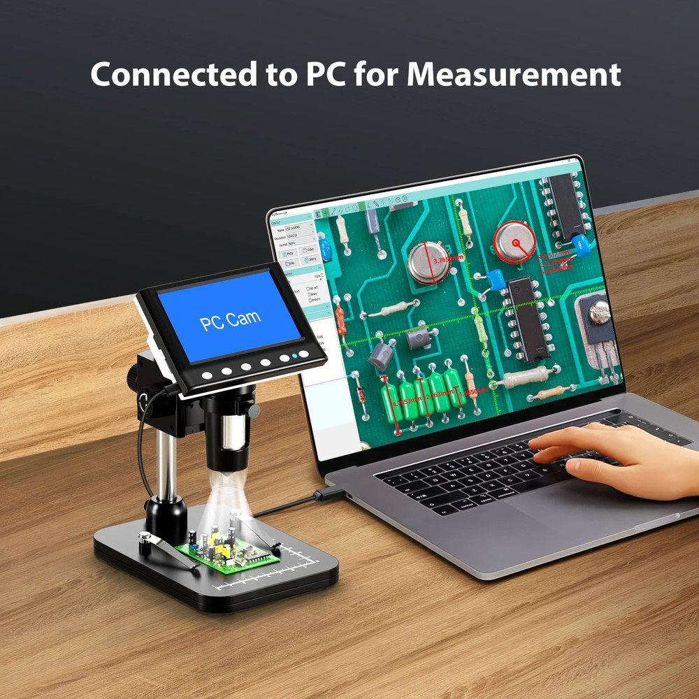 Portable Digital Microscope With 43 Inch Display 1000X Magnification And Adjustable LED Lights 4