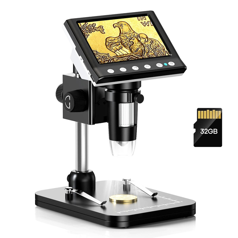 Portable Digital Microscope With 43 Inch Display 1000X Magnification And Adjustable LED Lights 7