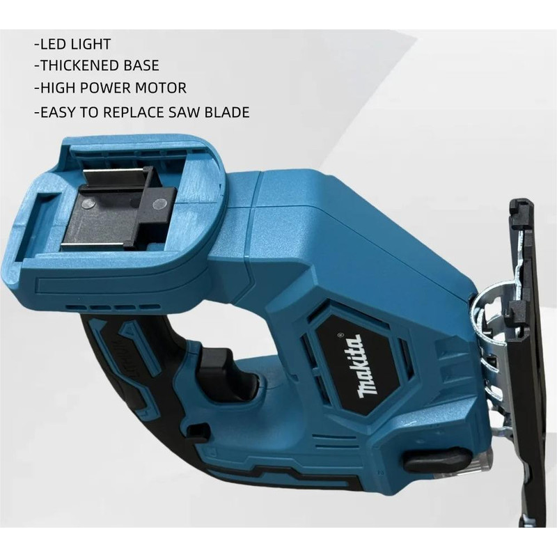 Cordless Brushless Barrel Handle Jigsaw 18V Tool Only With Adjustable Speed LED Light And Dust Blow 4
