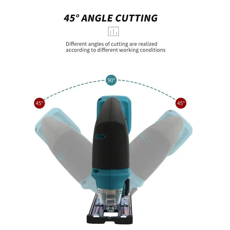 Cordless Brushless Barrel Handle Jigsaw 18V Tool Only With Adjustable Speed LED Light And Dust Blow 5