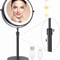 Lighted Makeup Mirror 8 Inch With 10X Magnification Adjustable Brightness And Three Color LED Light 5