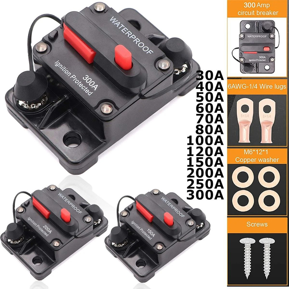 Waterproof Resettable Circuit Breaker Fuse For Car Boat RV And DC Systems 0