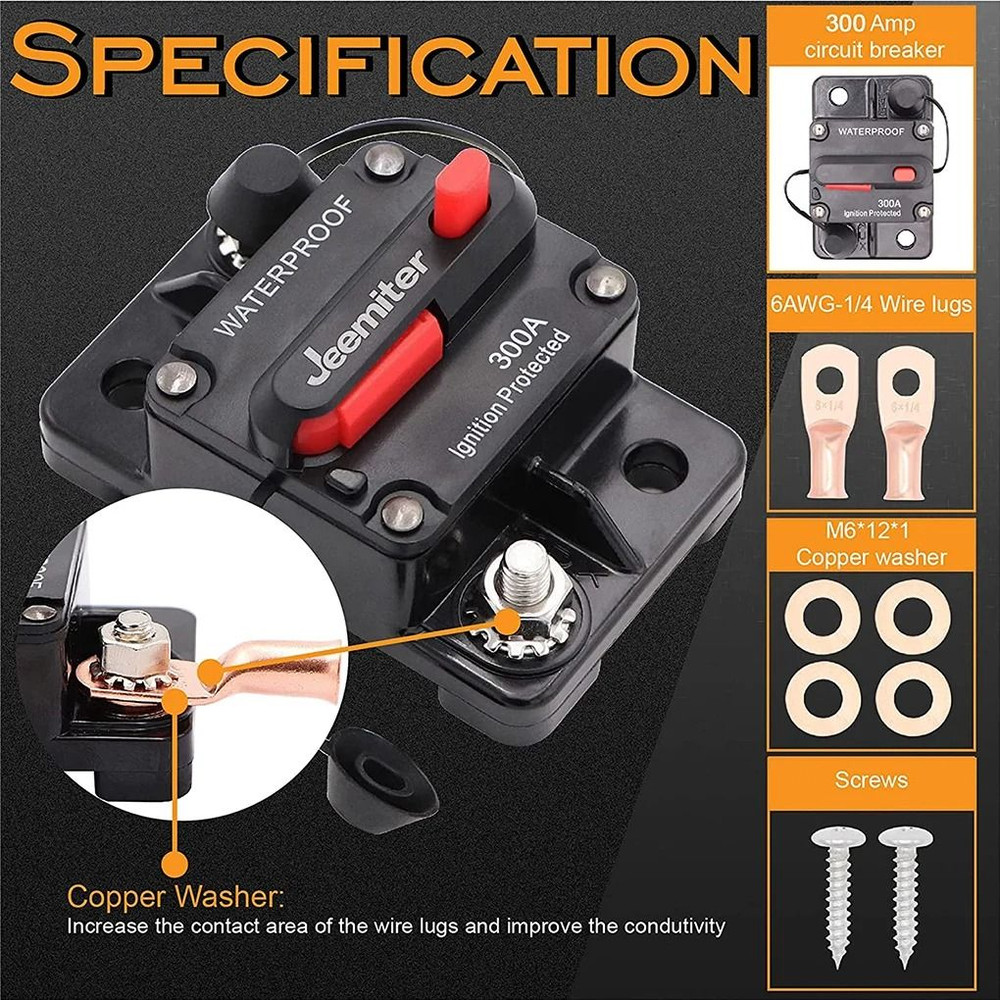 Waterproof Resettable Circuit Breaker Fuse For Car Boat RV And DC Systems 1