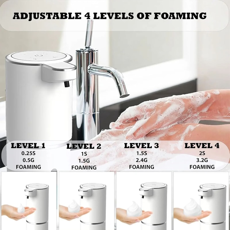 Automatic Foam Soap Dispenser With USB Rechargeable Touchless Sensor 2