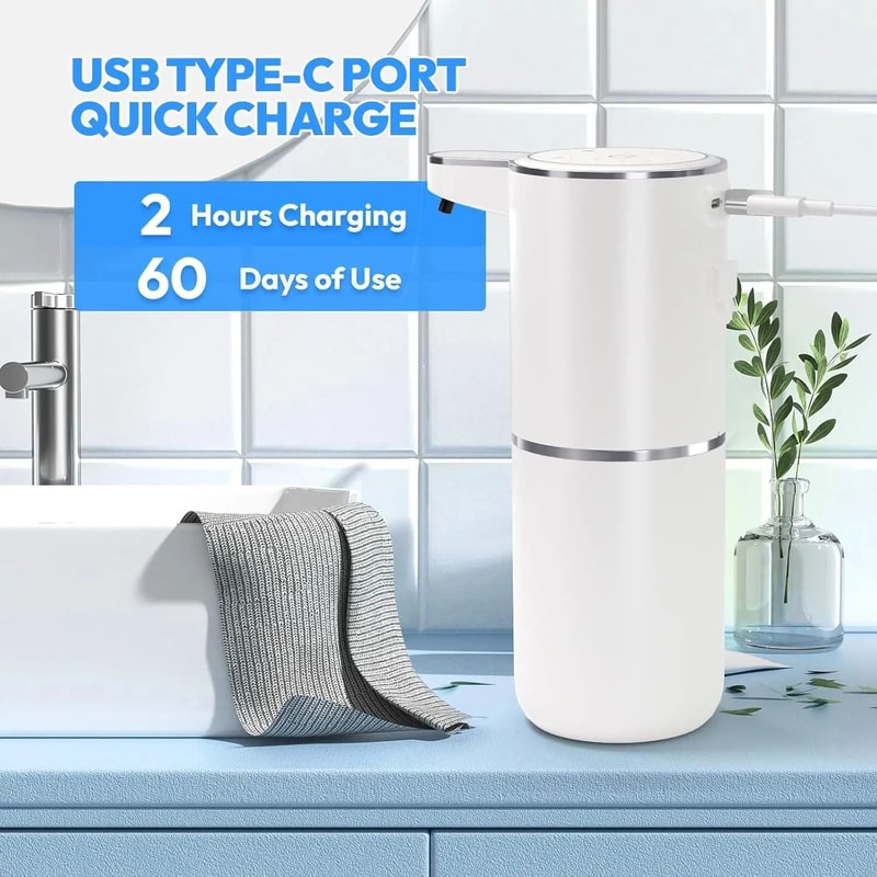 Automatic Foam Soap Dispenser With USB Rechargeable Touchless Sensor 3