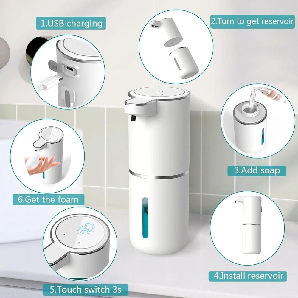 Automatic Foam Soap Dispenser With USB Rechargeable Touchless Sensor 5