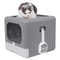 Foldable Enclosed Cat Litter Box With Sifting Drawer Front And Top Entry 6