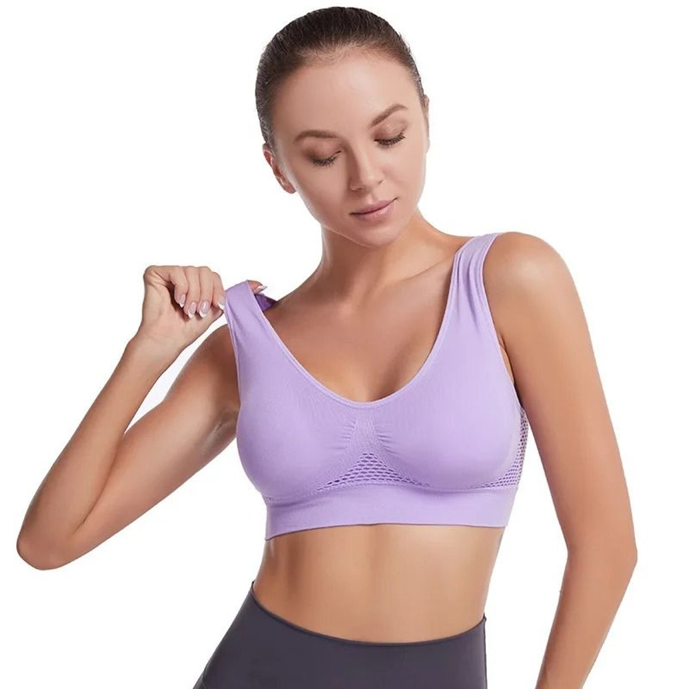 Plus Size Seamless Push Up Sports Bra High Comfort Breathable 3