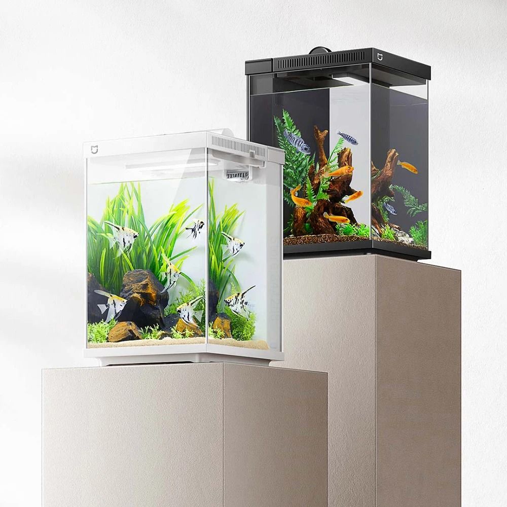 Smart Desktop Fish Tank With Remote Feeding And Lighting 0