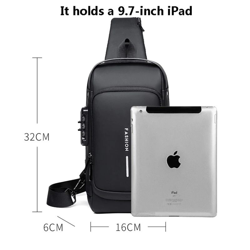 Multifunction Crossbody Chest Bag With USB Charging Port And Anti Theft Design 1