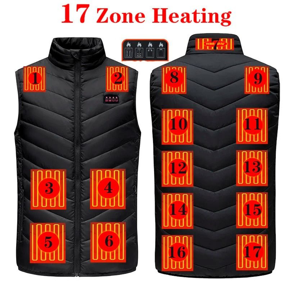 Winter Heated Vest Rechargeable Thermal Jacket For Men And Women 10