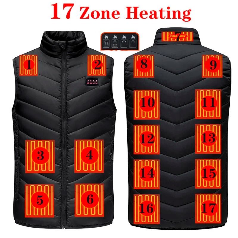 Winter Heated Vest Rechargeable Thermal Jacket For Men And Women 10
