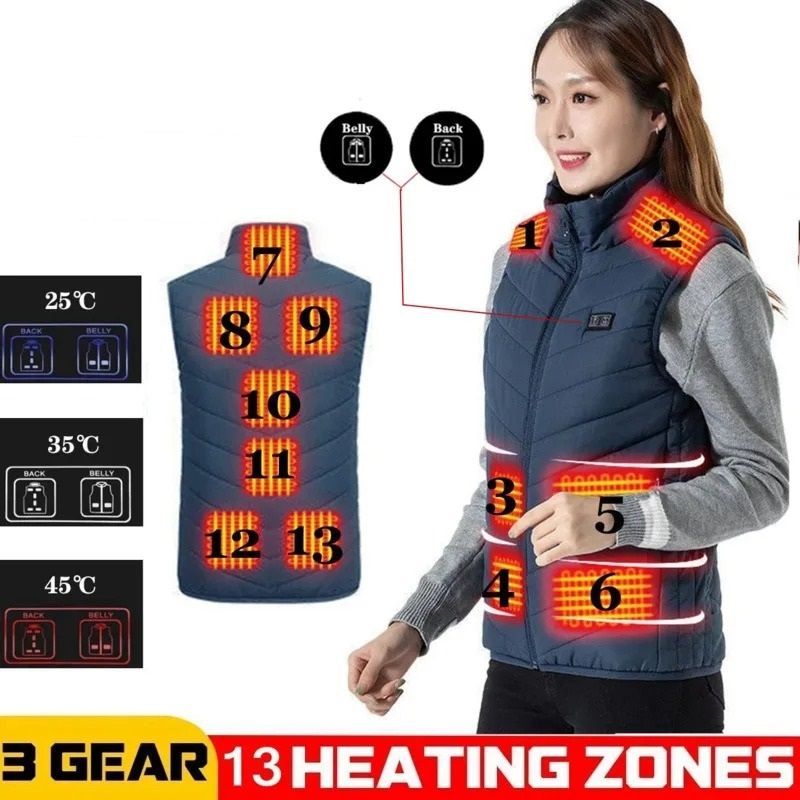 Winter Heated Vest Rechargeable Thermal Jacket For Men And Women 2