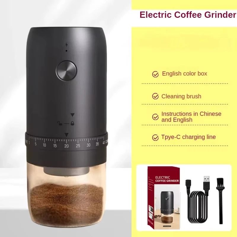 Portable 1800 MAh Rechargeable Coffee Bean Grinder With Adjustable Gears 6