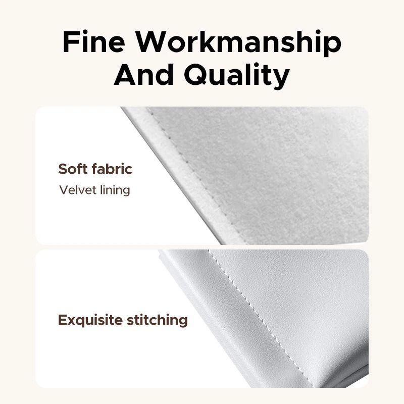 Magnetic Leather Earbuds Storage Case With Soft Velvet Interior 4