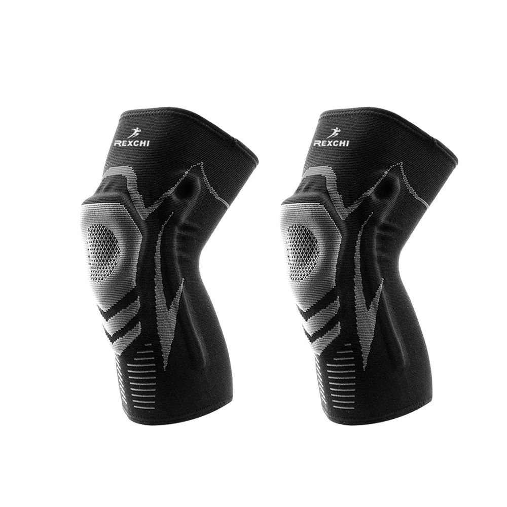 Knee Compression Sleeve With Side Spring Stabilizers And Patella Gel Pad Support 7