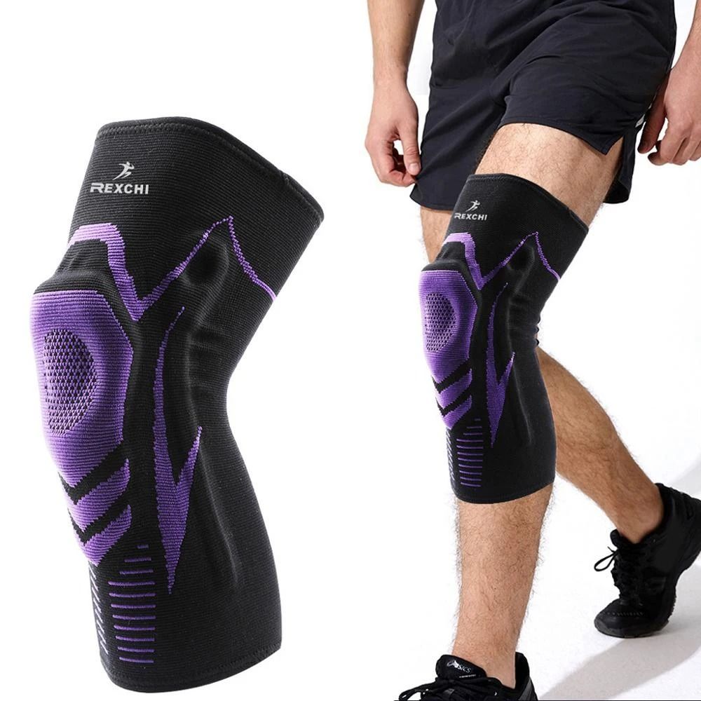 Knee Compression Sleeve With Side Spring Stabilizers And Patella Gel Pad Support 3