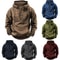 Mens Retro Hooded Casual Jacket Loose Fit Autumn Winter Outdoor 0
