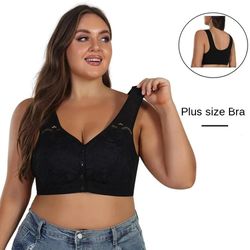 front buckle cotton lace comfort bra no underwire for women