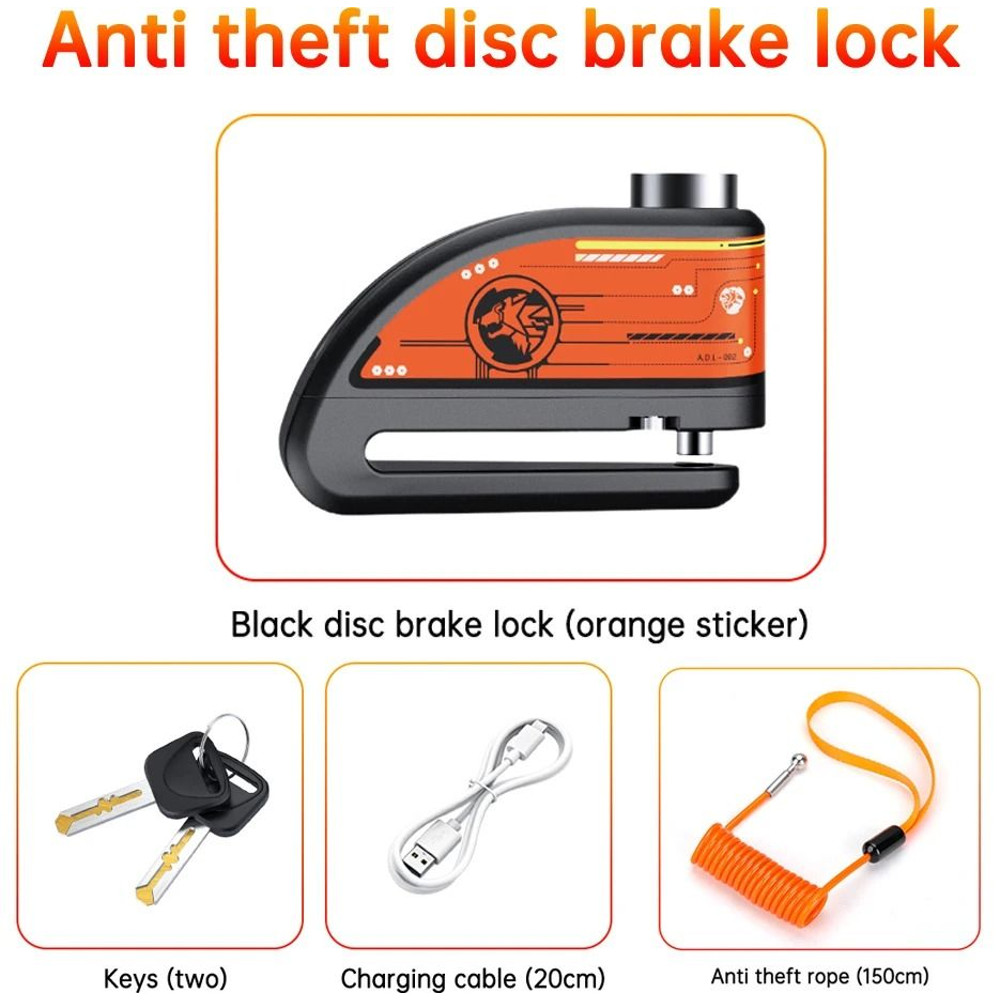 Alarm Disc Padlock Waterproof 120 DB Motorbike Wheel Lock 6