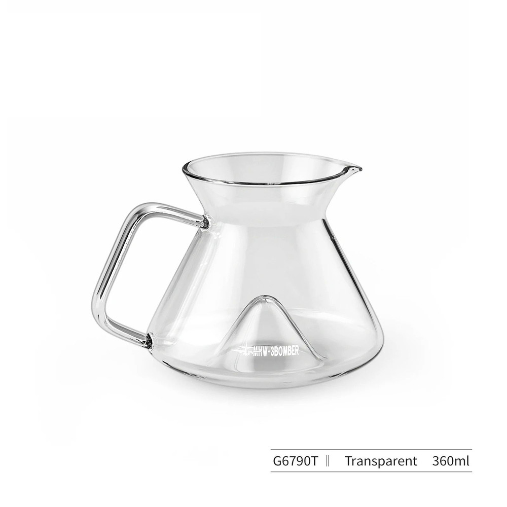 Borosilicate Glass Pour Over Coffee Server With Handle 360ml Or 600ml 6