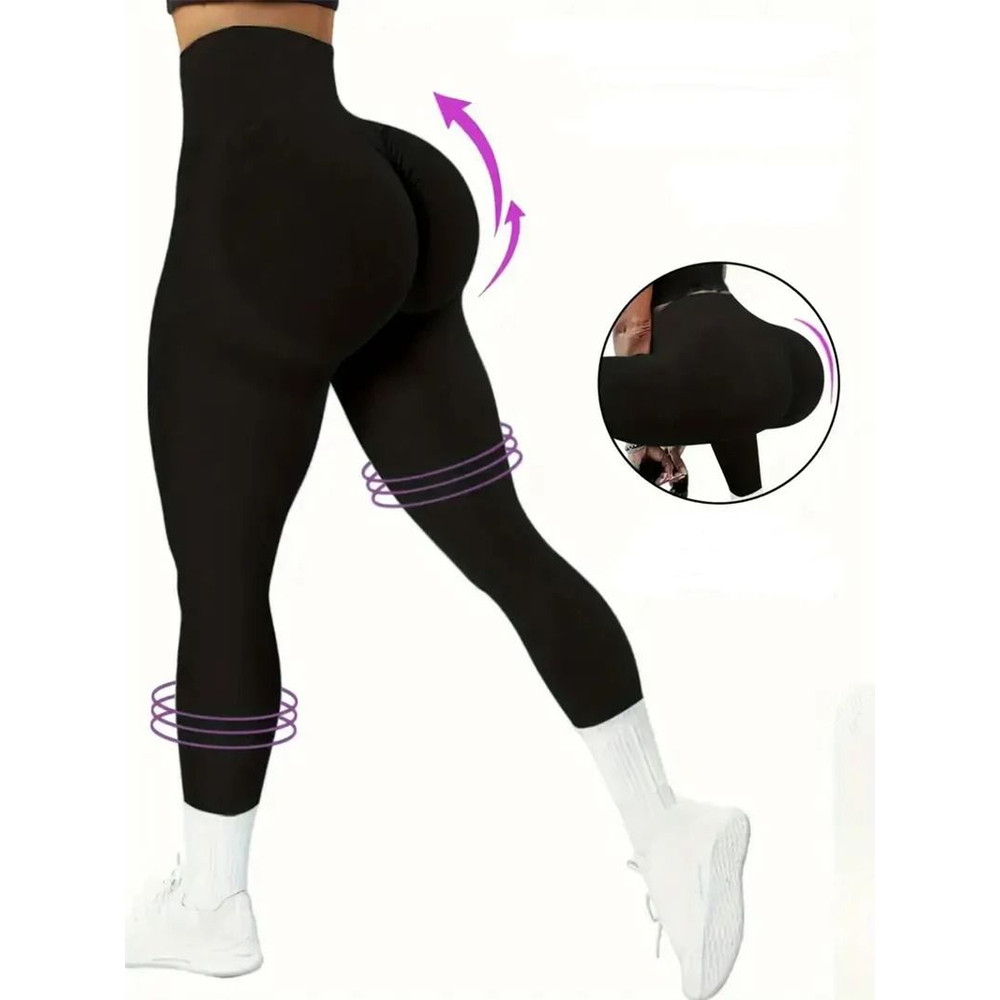 Solid Color Seamless High Waist Yoga Leggings Women Workout Pants 0