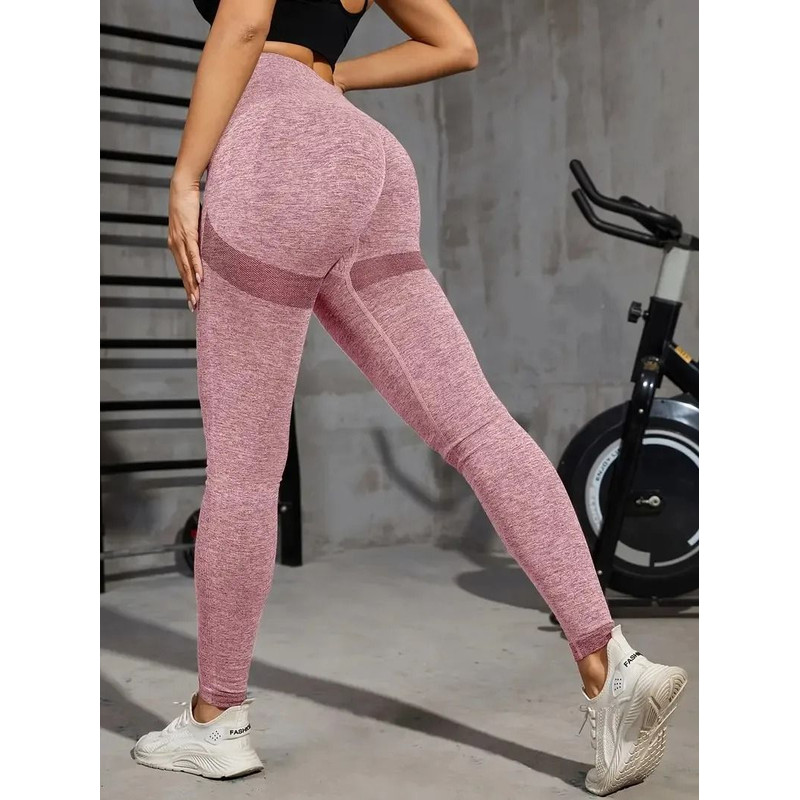 Solid Color Seamless High Waist Yoga Leggings Women Workout Pants 10
