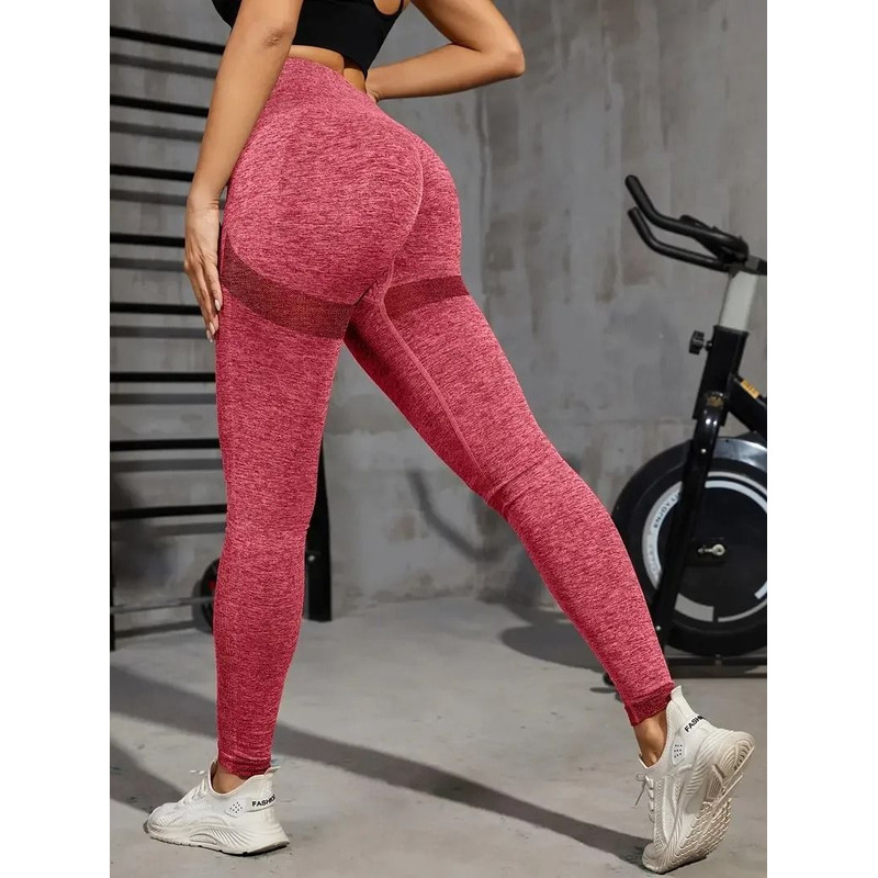 Solid Color Seamless High Waist Yoga Leggings Women Workout Pants 11