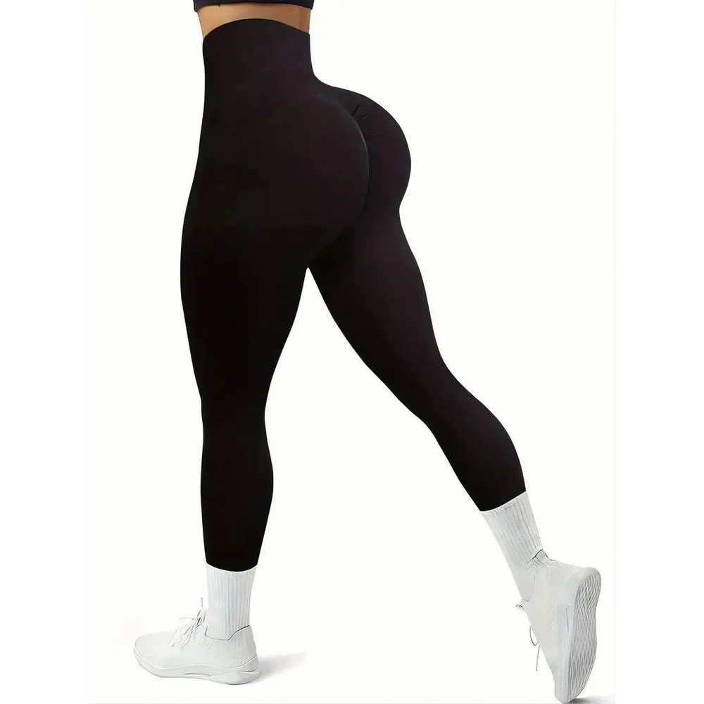 Solid Color Seamless High Waist Yoga Leggings Women Workout Pants 6