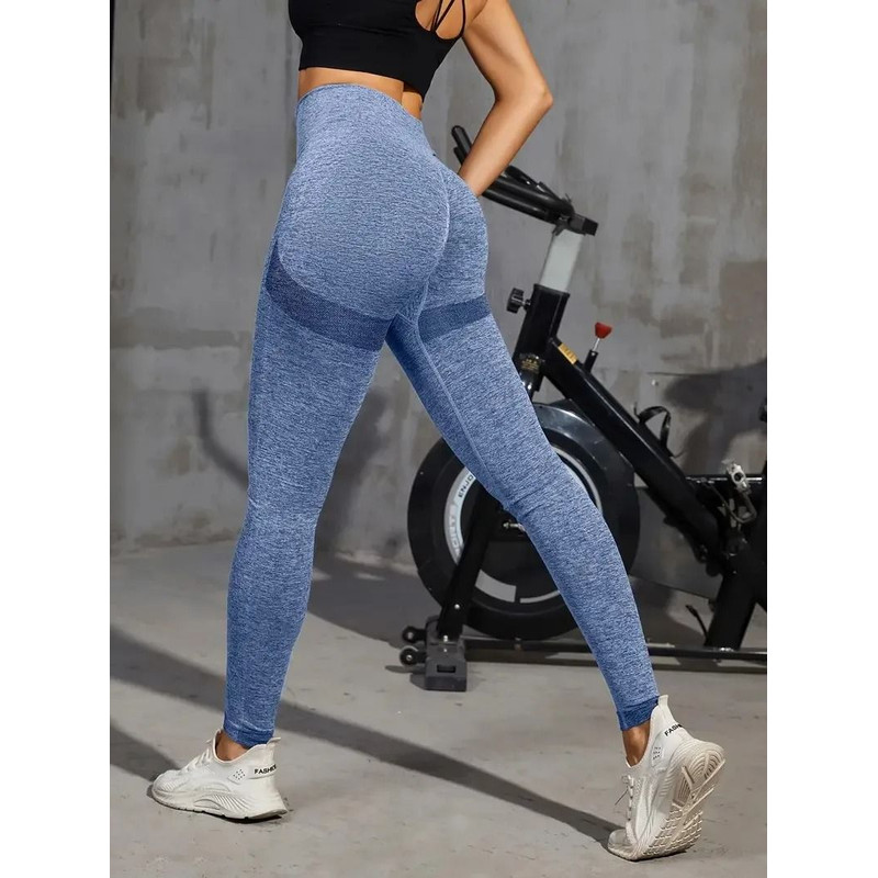 Solid Color Seamless High Waist Yoga Leggings Women Workout Pants 7