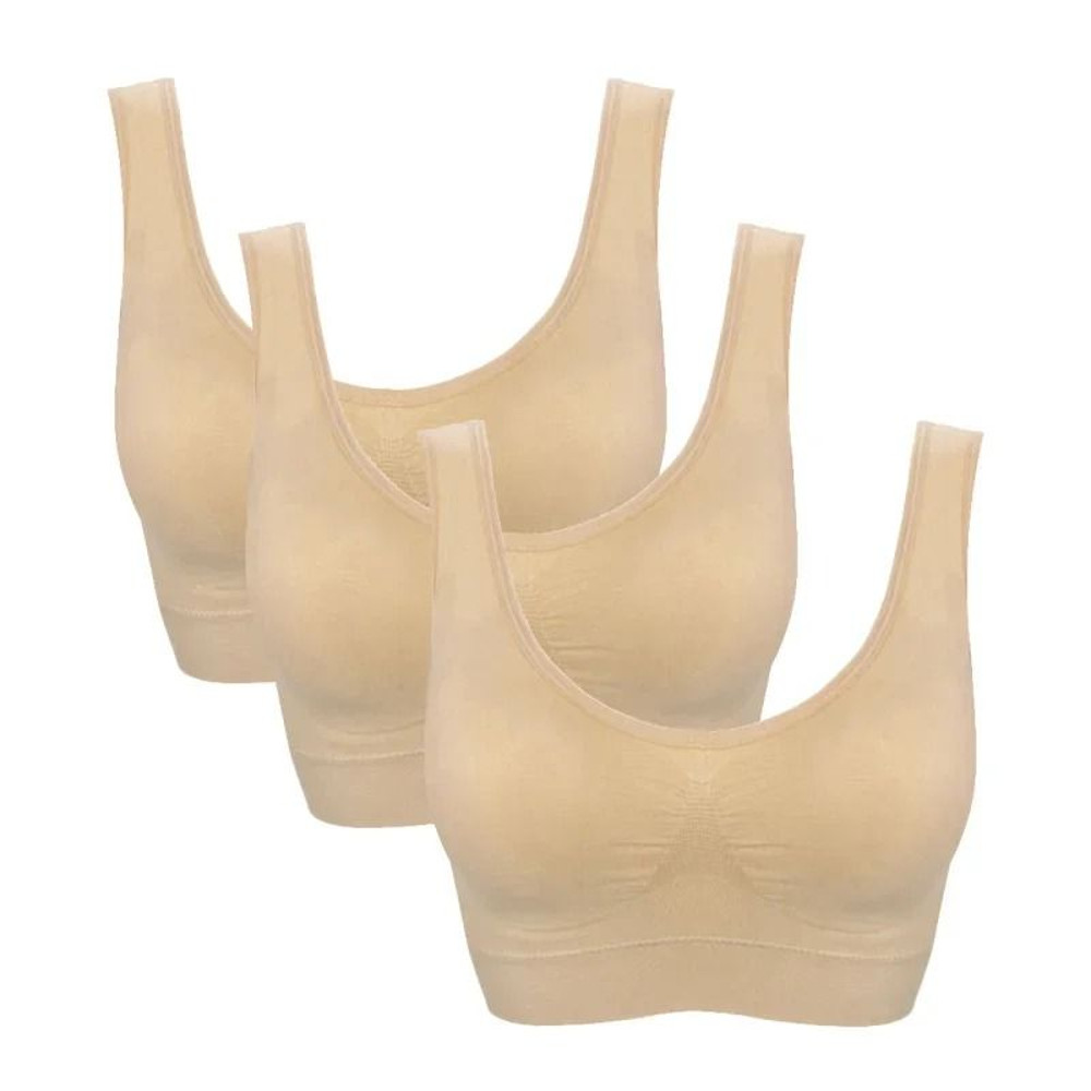 3Pack Seamless Wireless Push Up Bra Set Comfort Fit Plus Sizes 8