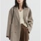 Womens Woolen Double Breasted Coat Loose Fit Retro Style Outerwear 6