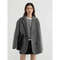 Womens Woolen Double Breasted Coat Loose Fit Retro Style Outerwear 8