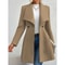 Womens Winter Lapel Coat Long Sleeve Solid Color Button Up Outerwear 9