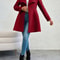 Womens Winter Lapel Coat Long Sleeve Solid Color Button Up Outerwear 3