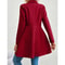 Womens Winter Lapel Coat Long Sleeve Solid Color Button Up Outerwear 4