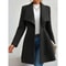 Womens Winter Lapel Coat Long Sleeve Solid Color Button Up Outerwear 6