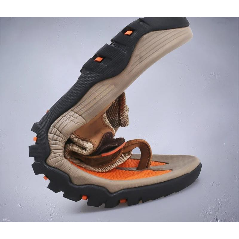 Genuine Leather Men Slippers Outdoor Summer Casual Flip Flops 3