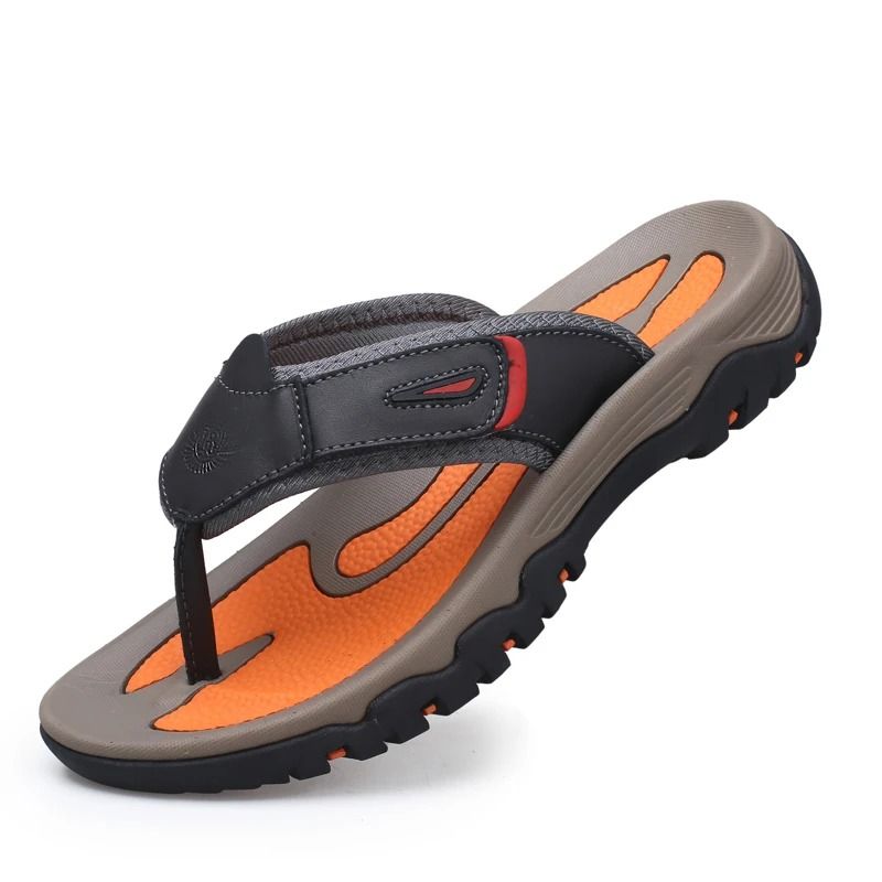 Genuine Leather Men Slippers Outdoor Summer Casual Flip Flops 5