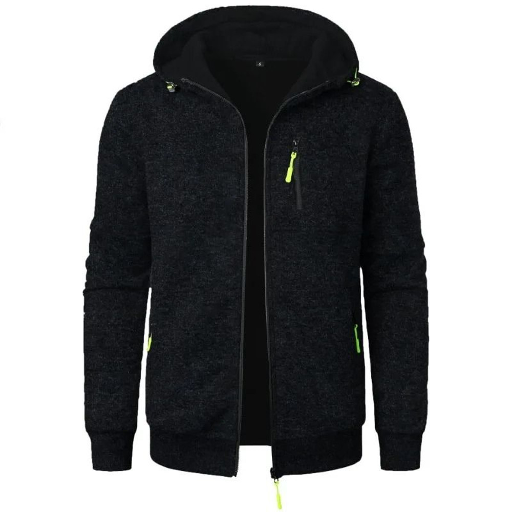 Oversize Hooded Sweatshirt Jacket For Men Winter Warm Zipper Coat 1