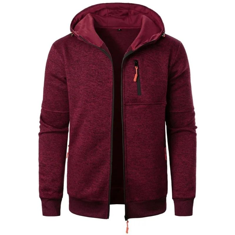 Oversize Hooded Sweatshirt Jacket For Men Winter Warm Zipper Coat 4